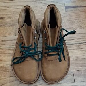 Jim Green Men's Tan Leather Boots with Green Laces_1